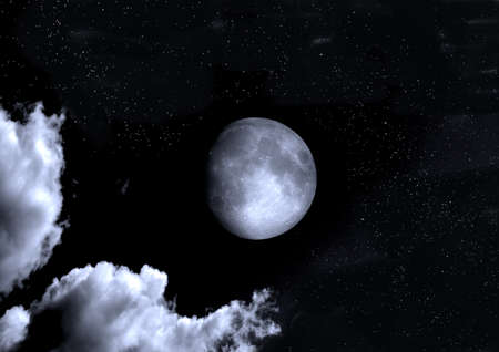 The moon in the night skyの写真素材