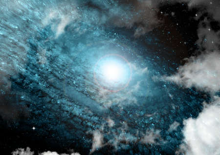 galaxy in a free space. 3D renderingの写真素材