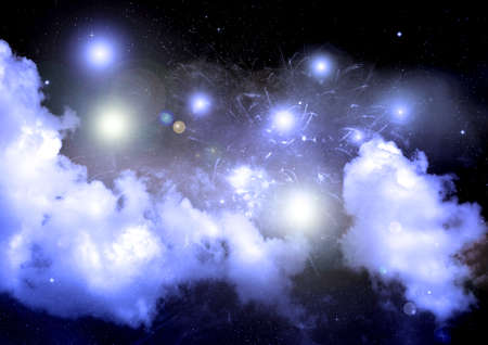 galaxy in a free space. 3D renderingの写真素材