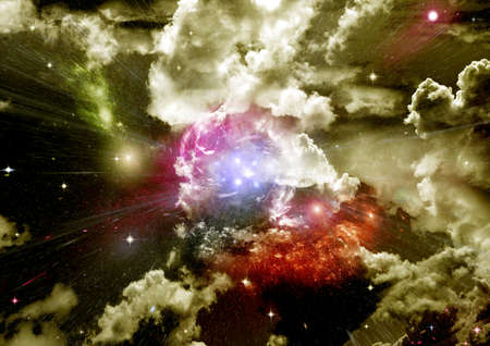 galaxy in a free space. 3D renderingの写真素材