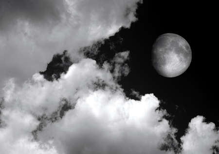 The moon in the night skyの写真素材