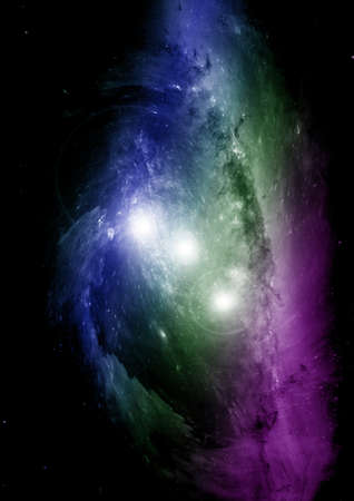 Stars of a planet and galaxy in a free spaceの写真素材