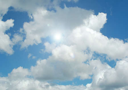 white air clouds in the blue skyの写真素材