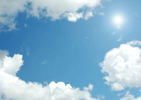 white air clouds in the blue skyの写真素材