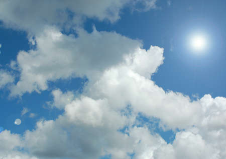 white air clouds in the blue skyの写真素材