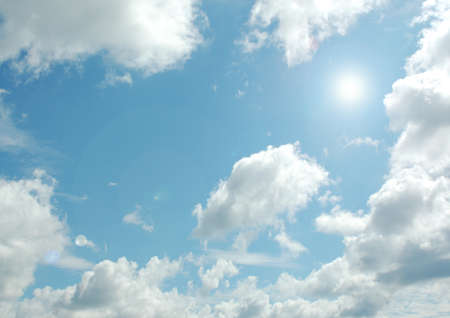 white air clouds in the blue skyの写真素材