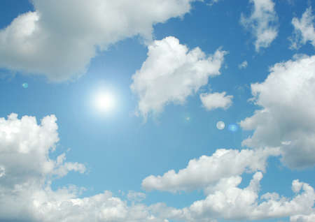 white air clouds in the blue skyの写真素材