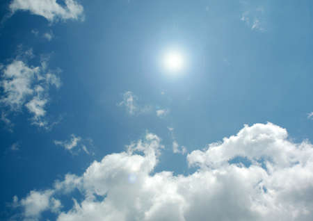white air clouds in the blue skyの写真素材