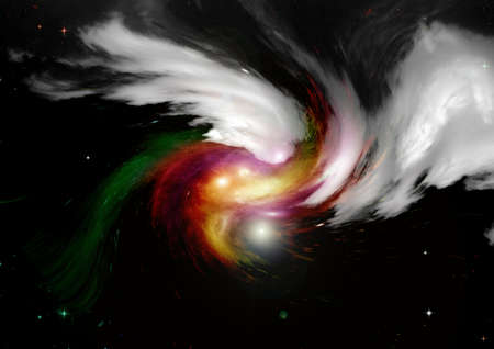 Stars of a planet and galaxy in a free spaceの写真素材
