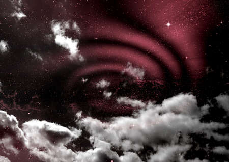 Stars of a planet and galaxy in a free spaceの写真素材