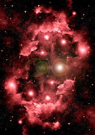 Stars of a planet and galaxy in a free spaceの写真素材