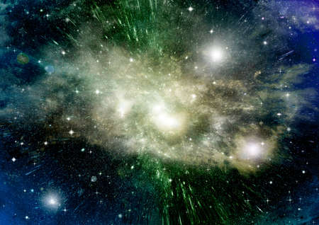 Stars of a planet and galaxy in a free spaceの写真素材