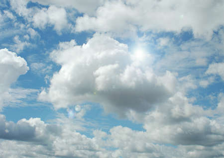 white air clouds in the blue skyの写真素材