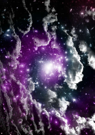 Stars of a planet and galaxy in a free spaceの写真素材