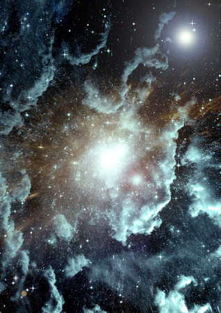 Stars of a planet and galaxy in a free spaceの写真素材