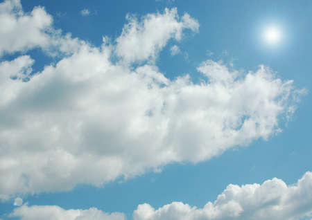 white air clouds in the blue skyの写真素材