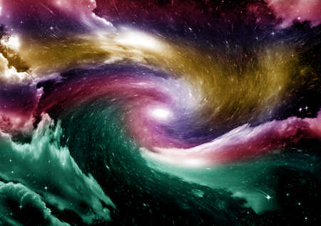 Stars of a planet and galaxy in a free spaceの写真素材