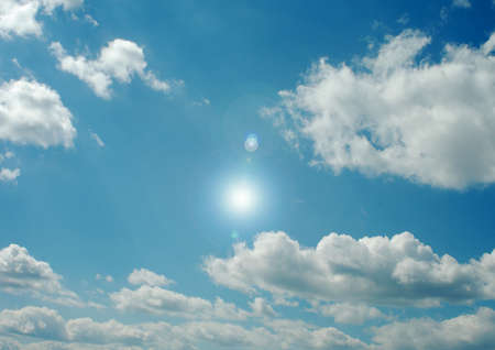 white air clouds in the blue skyの写真素材
