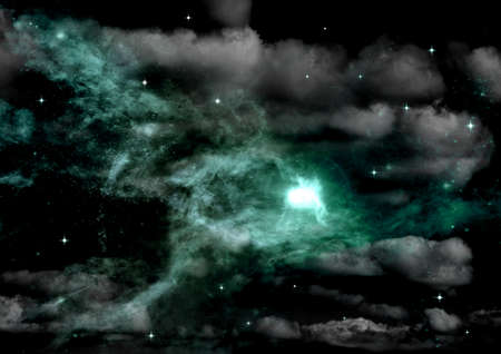 Stars of a planet and galaxy in a free spaceの写真素材