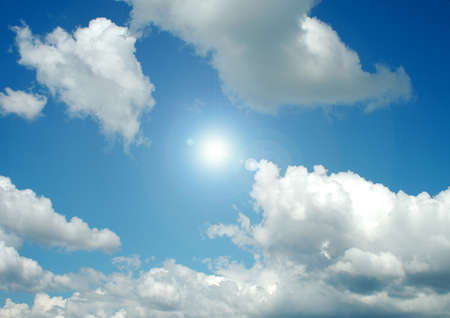 white air clouds in the blue skyの写真素材