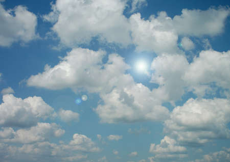 white air clouds in the blue skyの写真素材