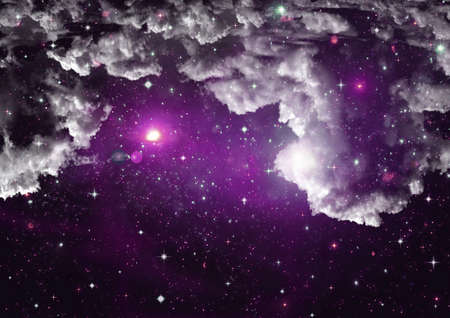Stars of a planet and galaxy in a free spaceの写真素材