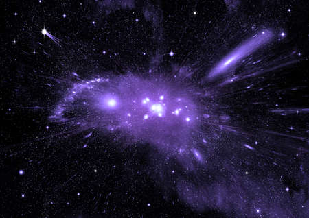 Stars of a planet and galaxy in a free spaceの写真素材