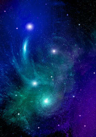 Stars of a planet and galaxy in a free spaceの写真素材