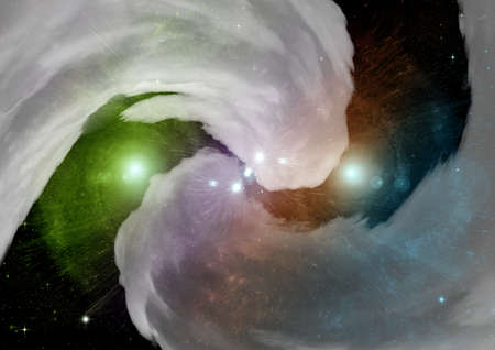 Stars of a planet and galaxy in a free spaceの写真素材
