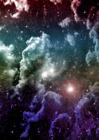 Stars of a planet and galaxy in a free spaceの写真素材