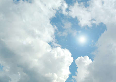 white air clouds in the blue skyの写真素材