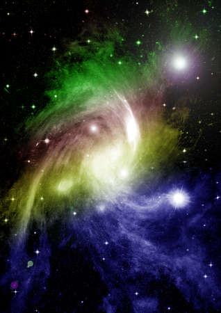 Stars of a planet and galaxy in a free space Elements. 3D renderingの写真素材