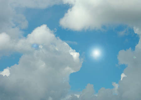 white air clouds in the blue skyの写真素材