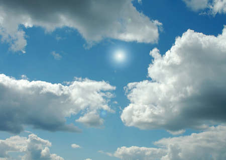 white air clouds in the blue skyの写真素材