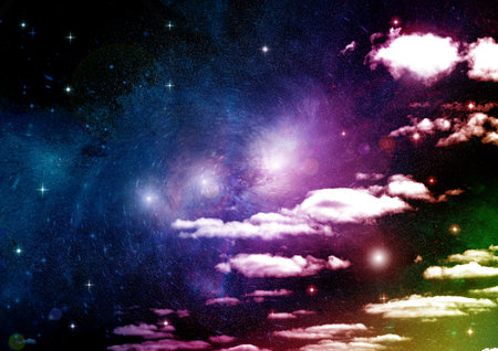 galaxy in a free space. 3D renderingの写真素材
