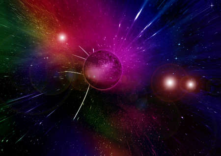 galaxy in a free space. 3D renderingの写真素材