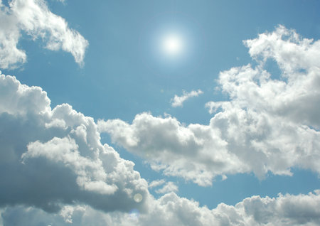 Cloudy sky backgroundの写真素材