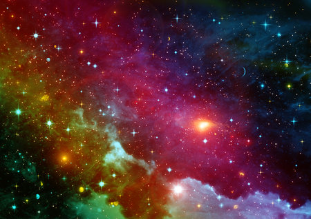 galaxy in a free space. 3D renderingの写真素材