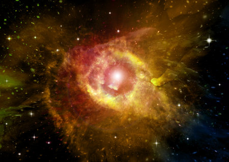 galaxy in a free space. 3D renderingの写真素材