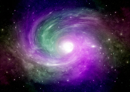galaxy in a free space. 3D renderingの写真素材