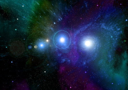 galaxy in a free space. 3D renderingの写真素材