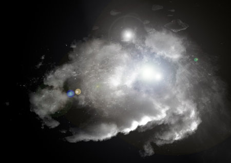 galaxy in a free space. 3D renderingの写真素材