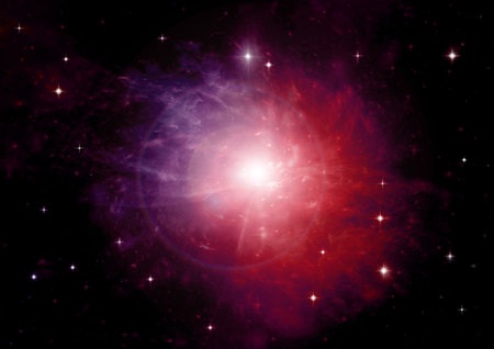 Stars of a planet and galaxy in a free spaceの写真素材