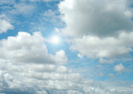 white air clouds in the blue skyの写真素材