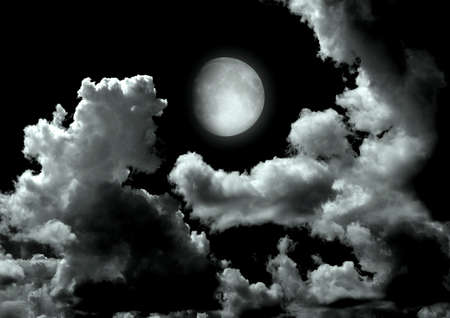 The moon in the night skyの写真素材