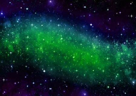 Stars, dust and gas nebula in a far galaxyの写真素材