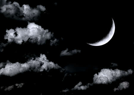The moon in the night skyの写真素材