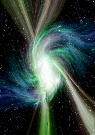Stars of a planet and galaxy in a free spaceの写真素材