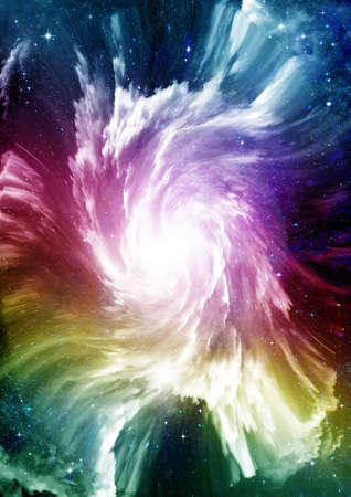 Stars of a planet and galaxy in a free spaceの写真素材