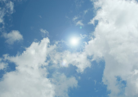 white air clouds in the blue skyの写真素材